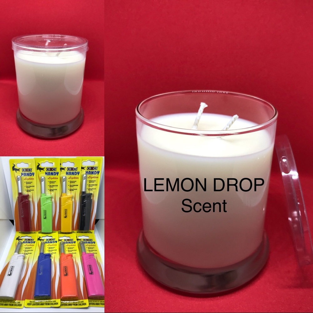 NEW 12 oz Soy Candle lemon drop scent